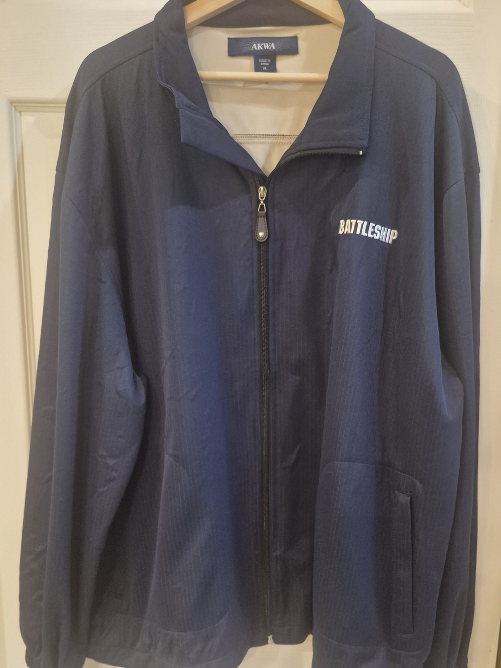 Men's Navy Lightweight Full-Zip Shirt Jacket - Battleship Embroidered